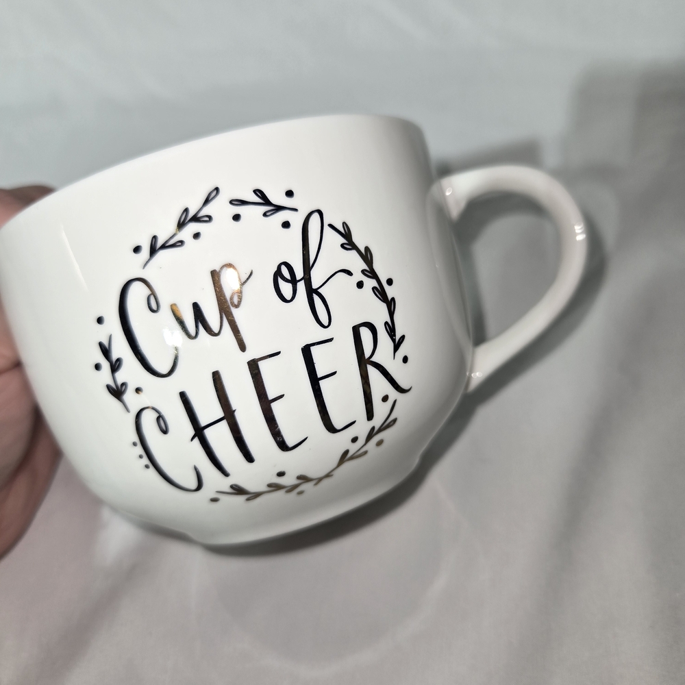 Natural Life White and Gold Cup of Cheer Mug - Picture 4 of 7